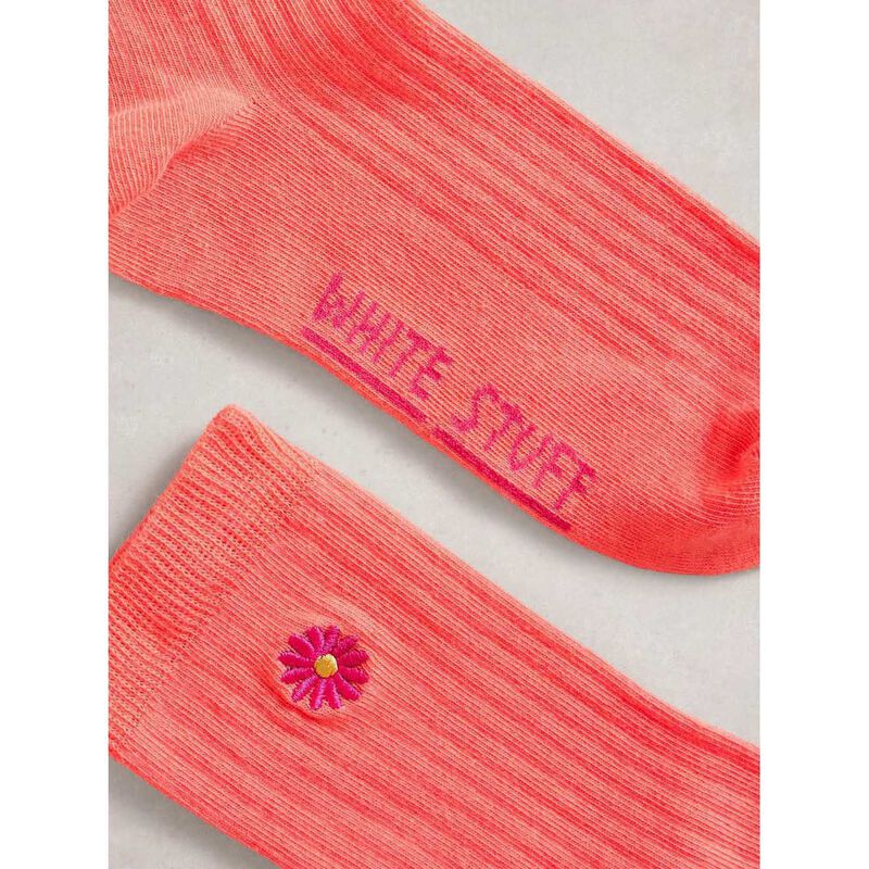 White Stuff Embroidered Flower Rib Sock image number 1